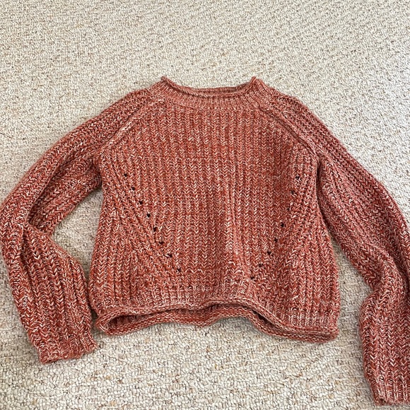 Valette Sweaters - Orange & White Knit Valette Sweater